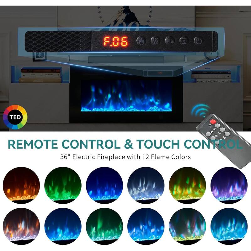 79'' Fireplace TV Stand with 36" Electric Fireplace