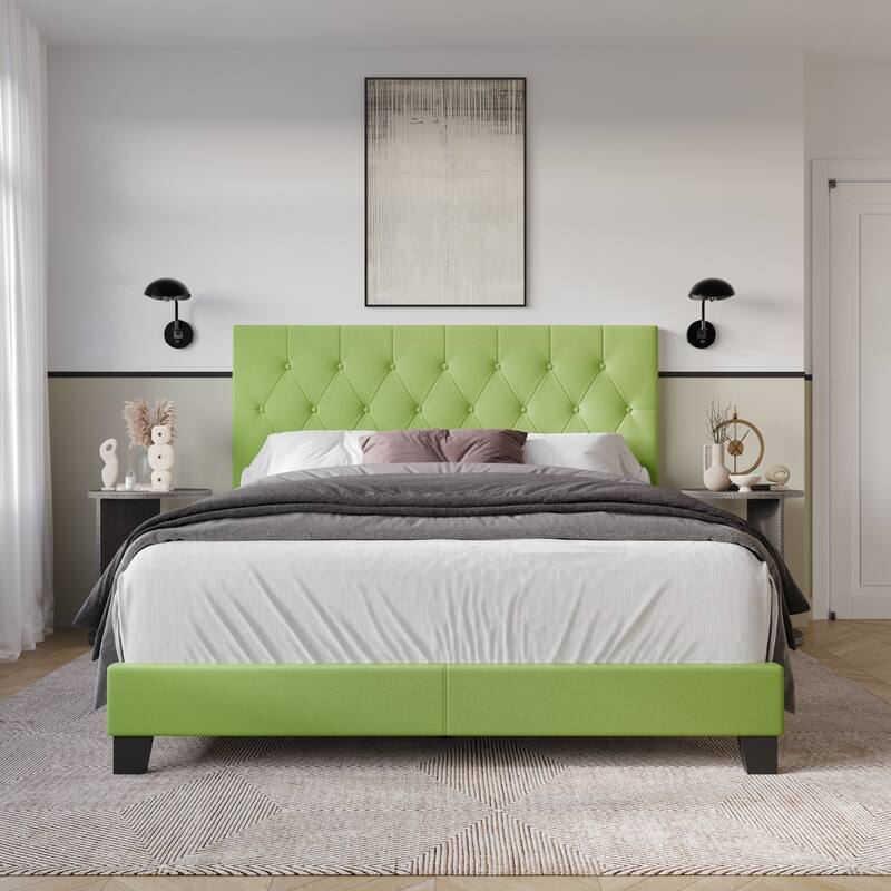 Clayfell Craseli Upholstered Bed - Queen - Green