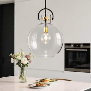 Matte Black and Gold 1-light Pendant