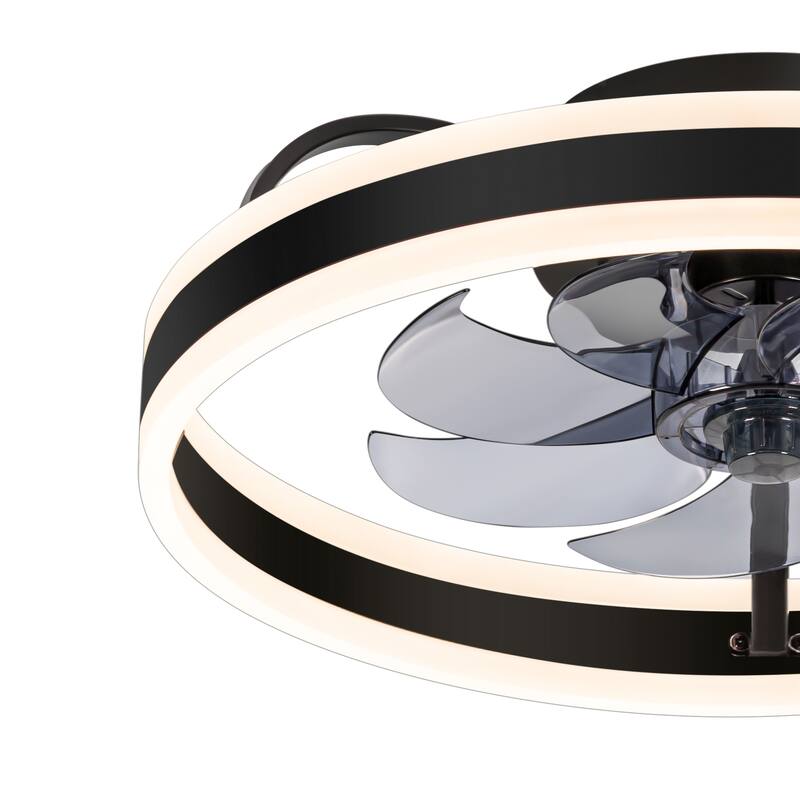 20-in Black Low Profile Ceiling Fan with Remote Control(7-blade)
