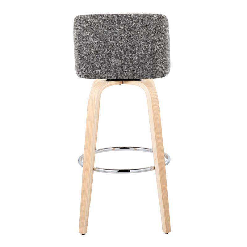 Carson Carrington Vallberga 30" Fixed-Height Bar Stool with Natural Wood Base (Set of 2)