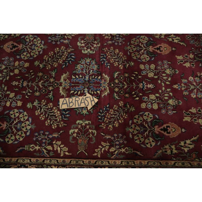 Hand Knotted Oriental 100% Wool Carpet Traditional Floral Red Tabriz Area Rug - 6' 4'' X 4' 1''