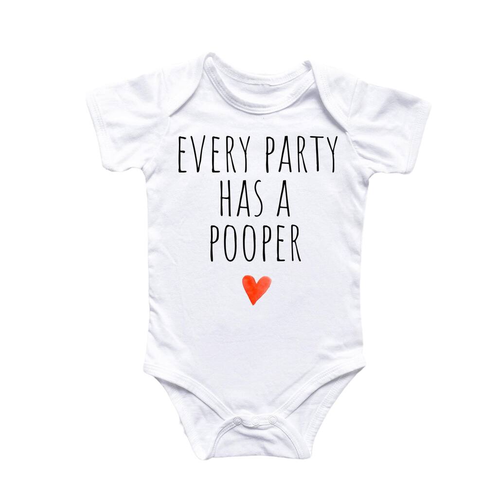 Party Pooper Poop - Baby Boy Girl Clothes Infant Bodysuit Funny Cute Newborn