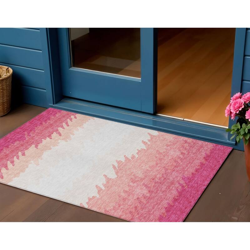 HomeRoots Striped Transitional Rectangle Outdoor Rug - 3' x 5'