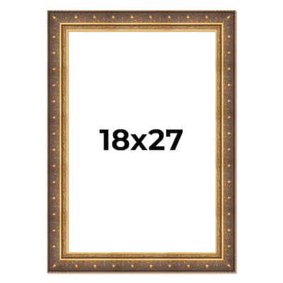 18x27 Frame Vintage Gold Solid Wood Picture Frame | 2.5 Inch Moulding