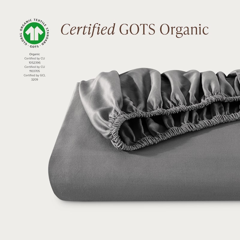 Bare Home Organic Cotton Fitted Sheet - Smoth Sateen Weave