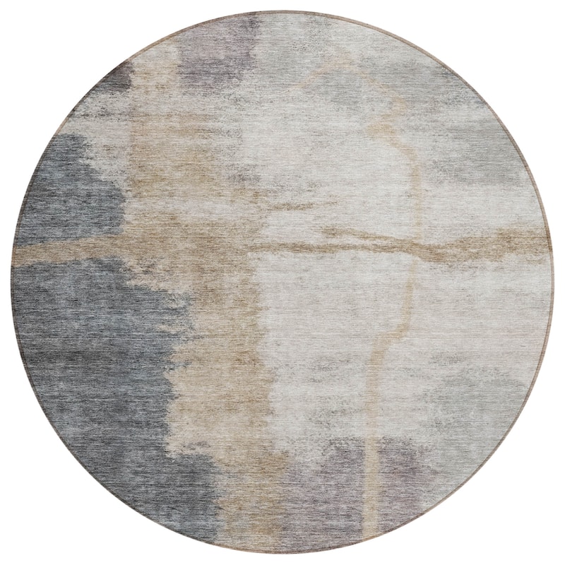 Machine Washable Indoor/ Outdoor Chantille Abstract Rug