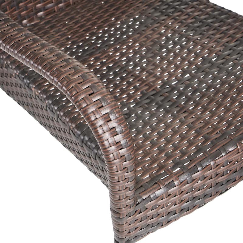 Christopher Knight Home Littleton Outdoor 3-Piece Wicker Stacking Chair Chat Set