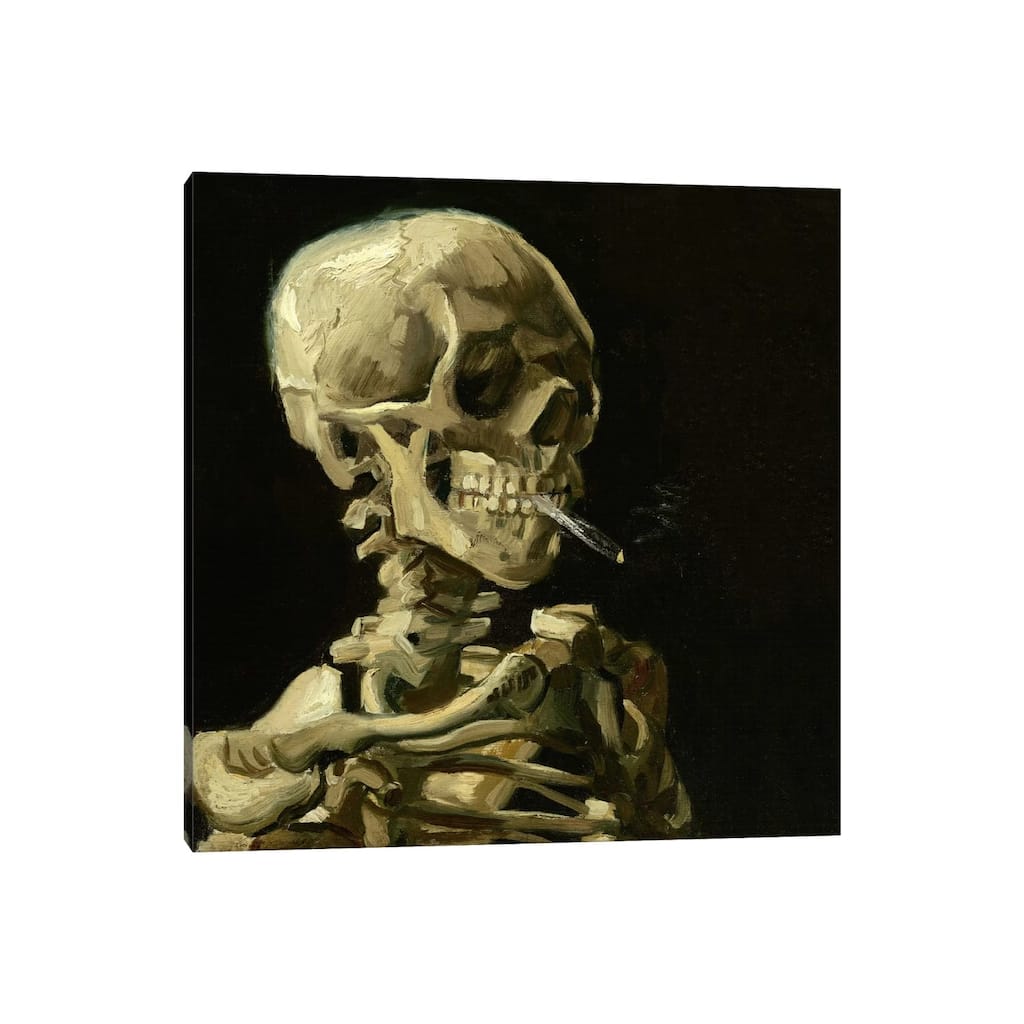 iCanvas "Head of a Skeleton With a Burning Cigarette" by Vincent van Gogh Canvas Print