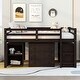 preview thumbnail 2 of 7, Espresso Pine Wood Multifunctional Loft Bed with Movable Desk, Modular Bookshelf, Chest of Drawers