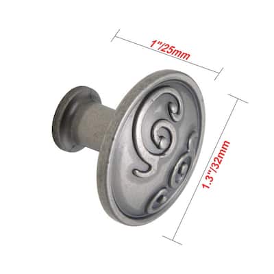 Utopia Alley Roma Cabinet Ring Pull Knob - Vintage Cabinet Pewter Hardware with Hand, Pull Knobs 1.3"