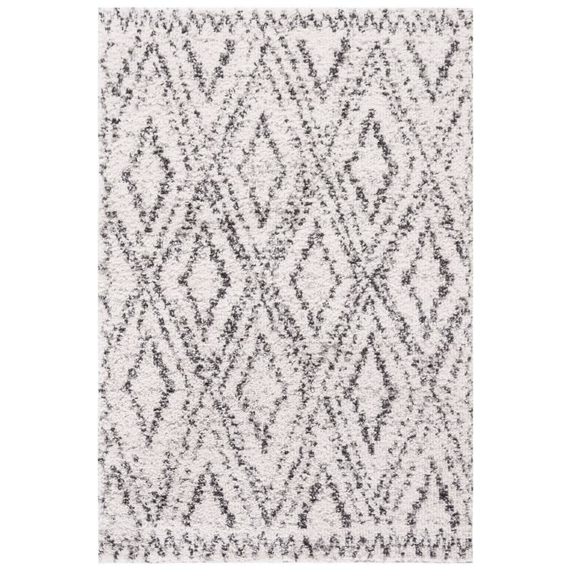 SAFAVIEH Jericho Shag Melodie Boho 1.2-inch Thick Rug - 4' x 6' - Ivory/Black