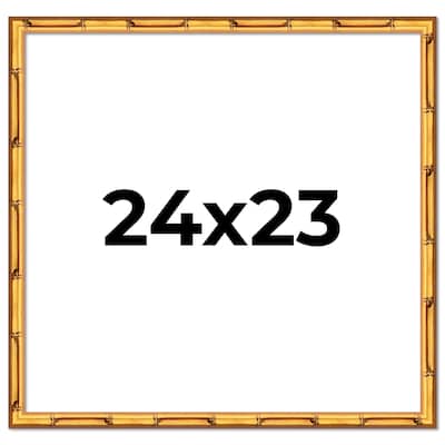 24x23 Frame Gold Bamboo Picture Frame Modern Photo Frame Includes UV Acrylic Shatter Guard Front Acid Free Foam Backing Board