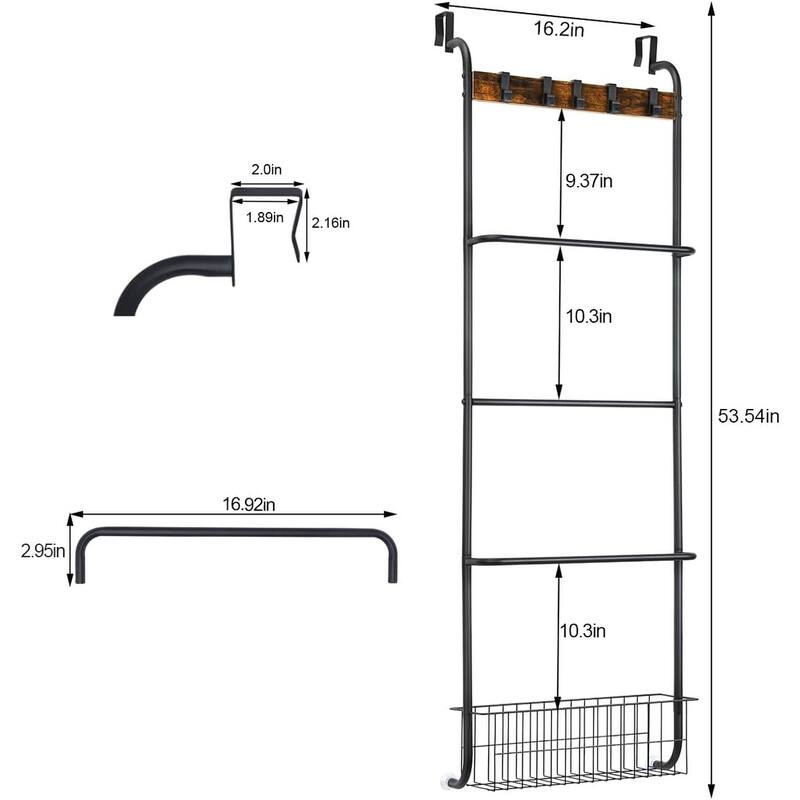 OvertheDoor Towel Rack with a Removable Basket & Hooks On Sale