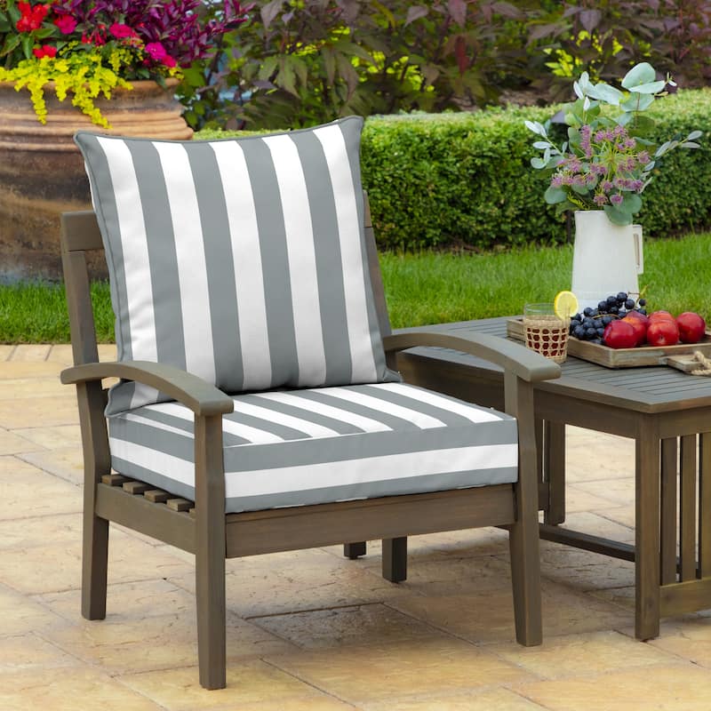 ARDEN 24-inch Square Striped Deep Seat Outdoor Cushion Set