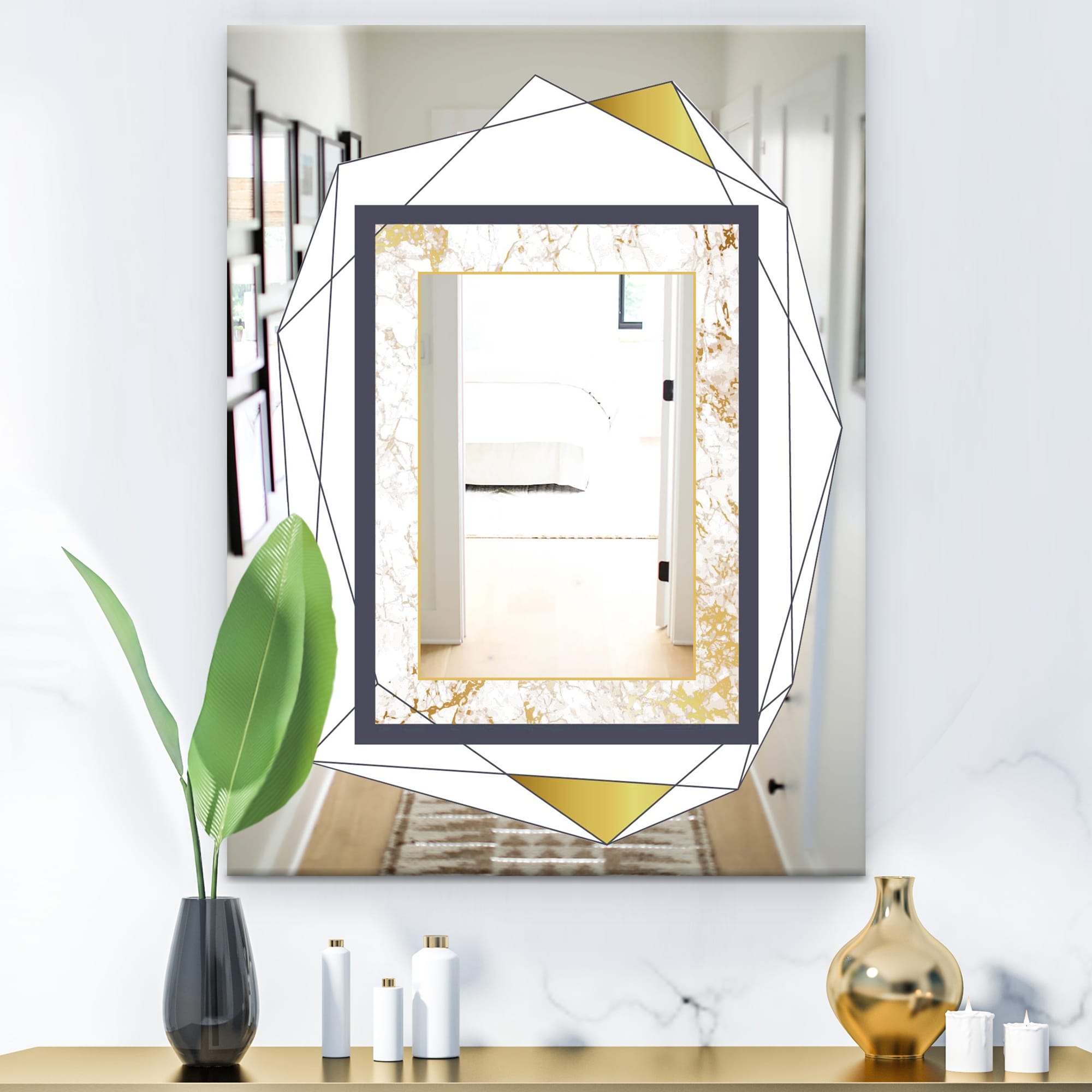 Designart Capital Gold Essential 14 Glam Mirror Accent Or Vanity Mirror On Sale Overstock 28003956