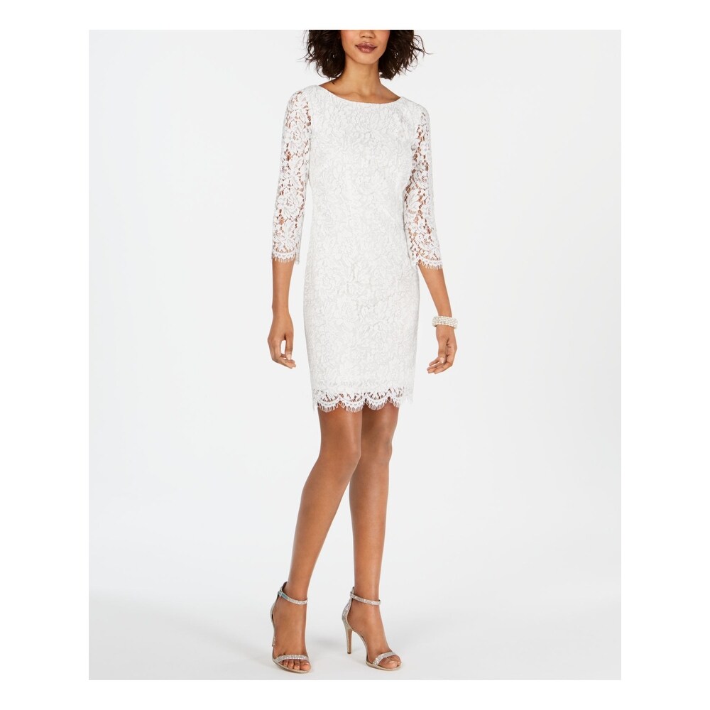 adrianna papell short white dress