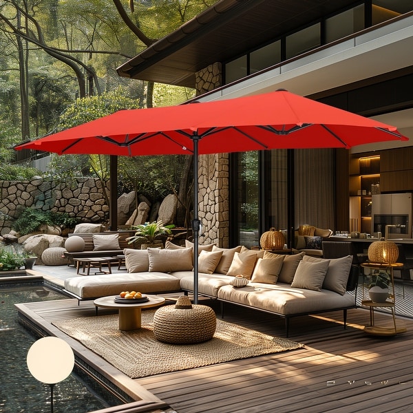 MAISON ARTS 13ft Double Sided Patio Umbrella Extra Large with Crank On Sale Bed Bath Beyond 35866414