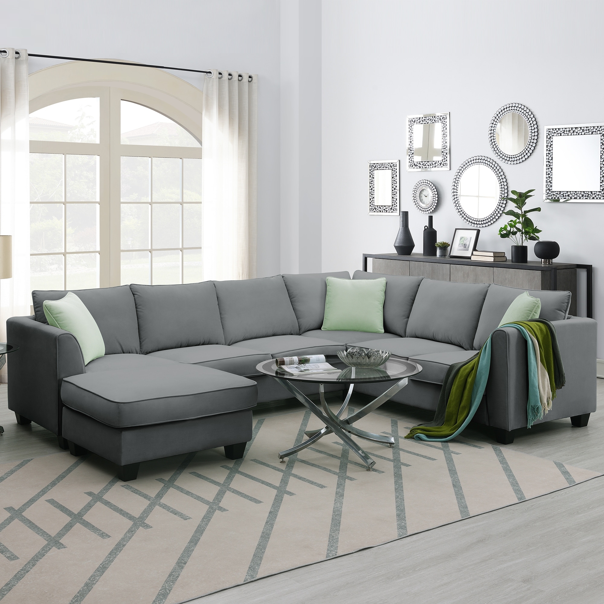 Pillows for best sale gray leather couch