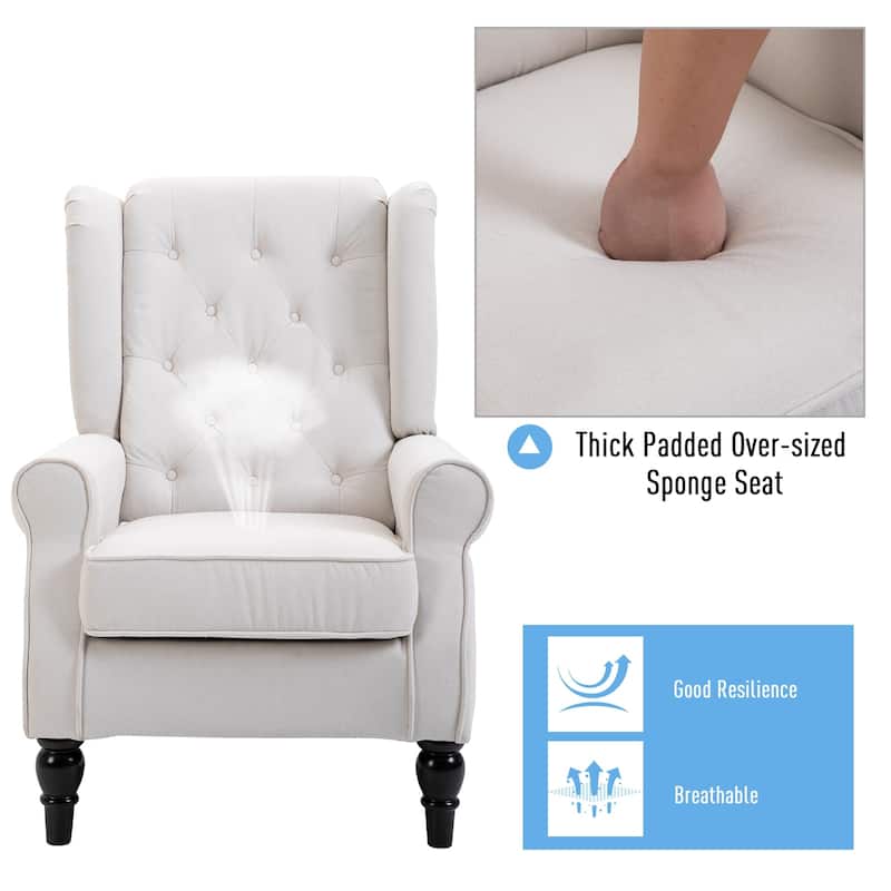 HOMCOM Copper Grove Guanta Tufted Wood Leg Accent Chair