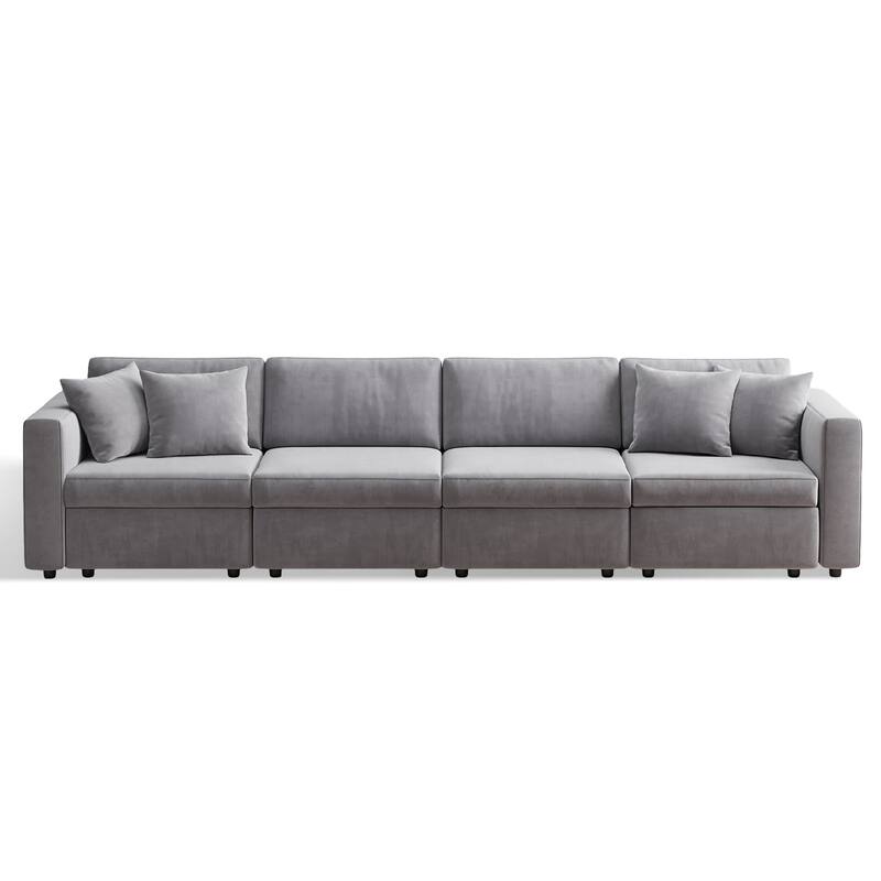 Pocassy Cloud Sectional Couch Upholstered Velvet Couches