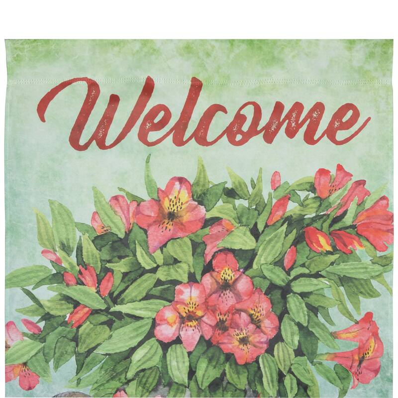 Welcome Cardinal Bird and Spring Bouquet House Flag 28" x 40"