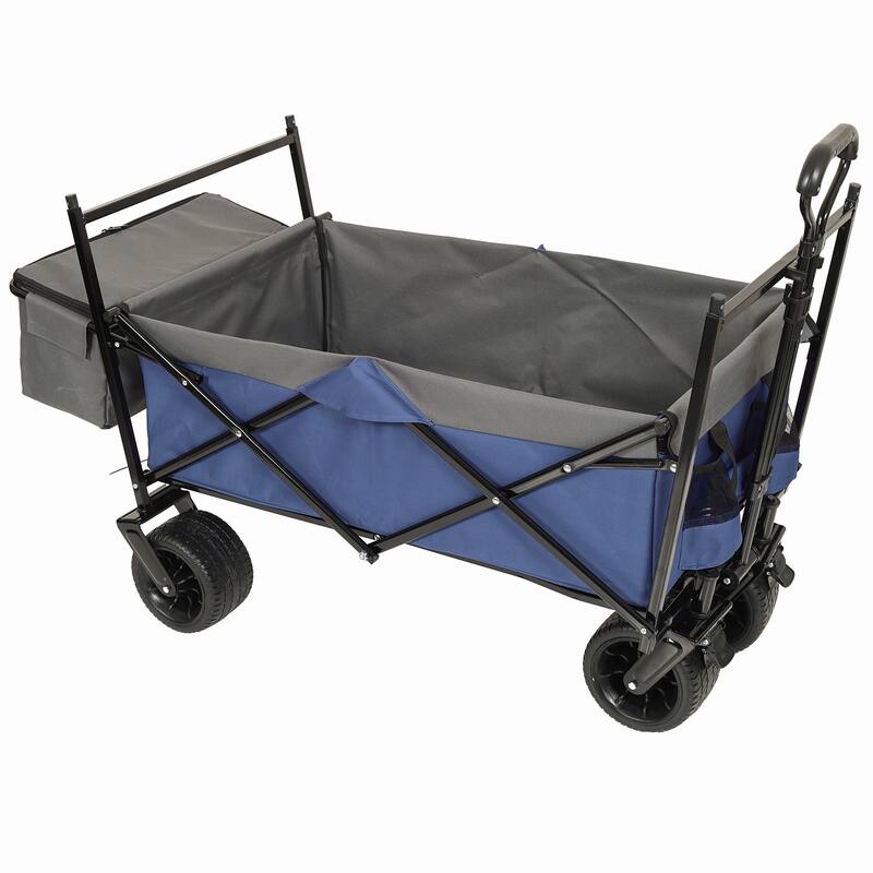 480Lbs Collapsible Wagon with Canopy,Wagon Stroller with 7" All-Terrain Wheels, Lightweight Foldable Wagon, with Mosquito Net