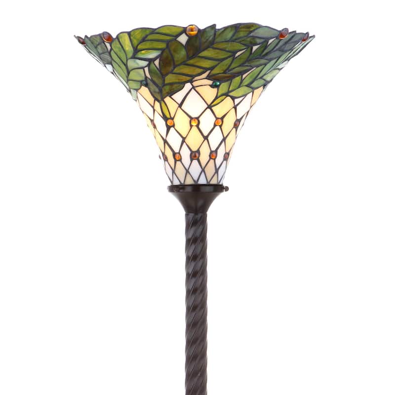 Moore Tiffany-Style 71" Torchiere LED Floor Lamp, Bronze by JONATHAN Y
