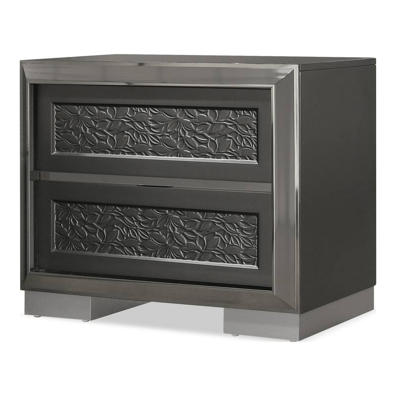 Furniture of America Iralles Modern 3-Piece Dark Grey Wood Queen Platform Bedroom Set with LED Light