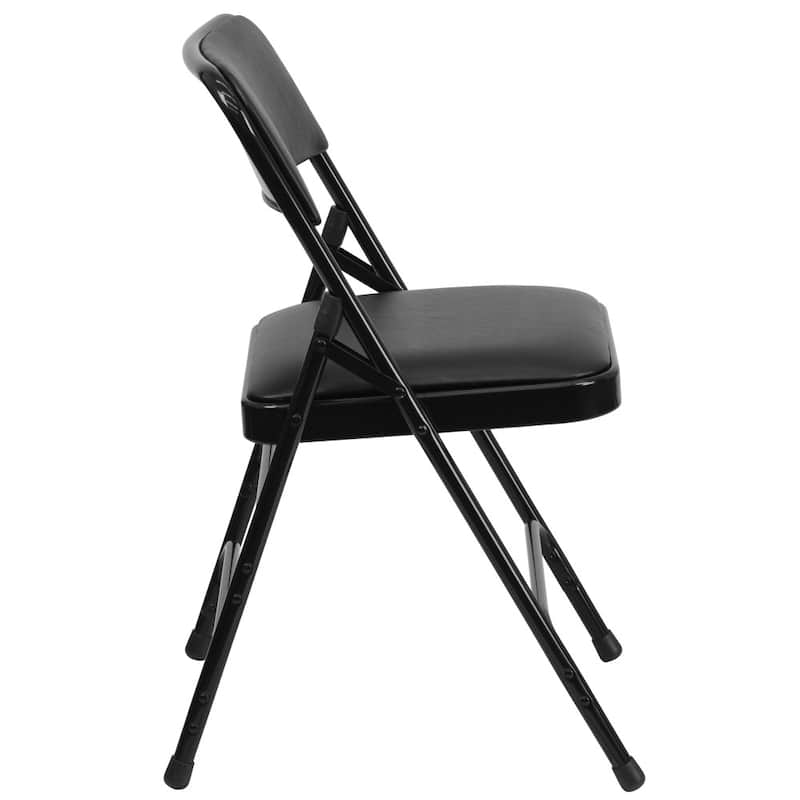 4 Pack Curved Triple Braced & Double Hinged Metal Folding Chair