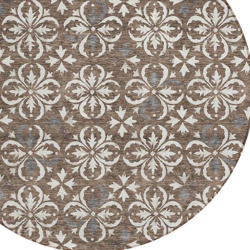 HomeRoots Floral Transitional Rectangle Outdoor Rug
