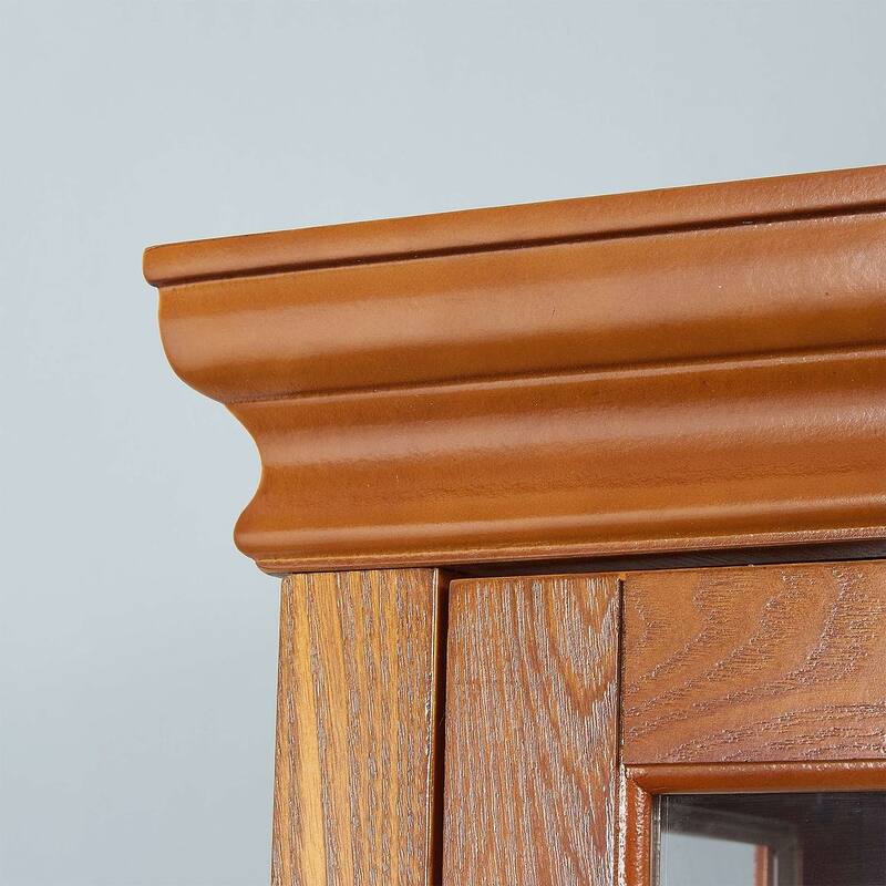 6-Shelf Lighted Antique Display Cabinet