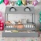 preview thumbnail 2 of 16, Full Size House Bed Wood Bed With Twin Size Trundle