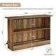 preview thumbnail 4 of 6, 2-Tier Bar Table with Footres, Rustic Brown Bar Cabinet Height Pub - N/A