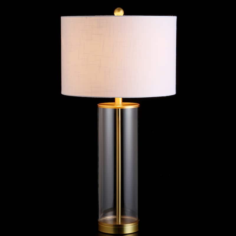 Parish 29" Glass LED Table Lamp, Clear/Chrome by JONATHAN Y