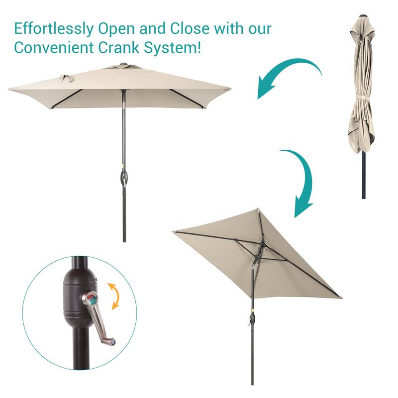 BONOSUKI 6.5x6.5Ft Patio Market Umbrella Weather-Resistant Frame