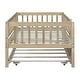 preview thumbnail 8 of 7, Twin Size Natural Wooden Daybed with Trundle - Includes Fence Railing for Added Safety