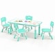 preview thumbnail 24 of 31, Gymax Kids Height Adjustable Table and 4 Chairs Set with Graffiti Green