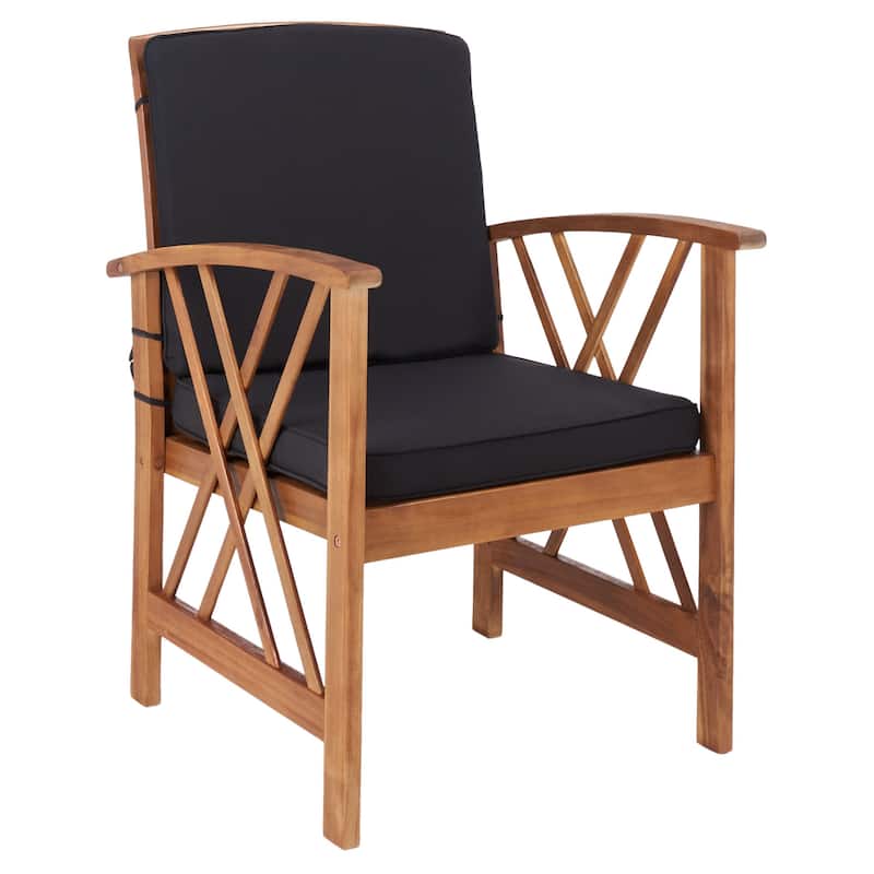 SAFAVIEH Outdoor Fontana 4-piece Acacia Wood Patio Conversation Set