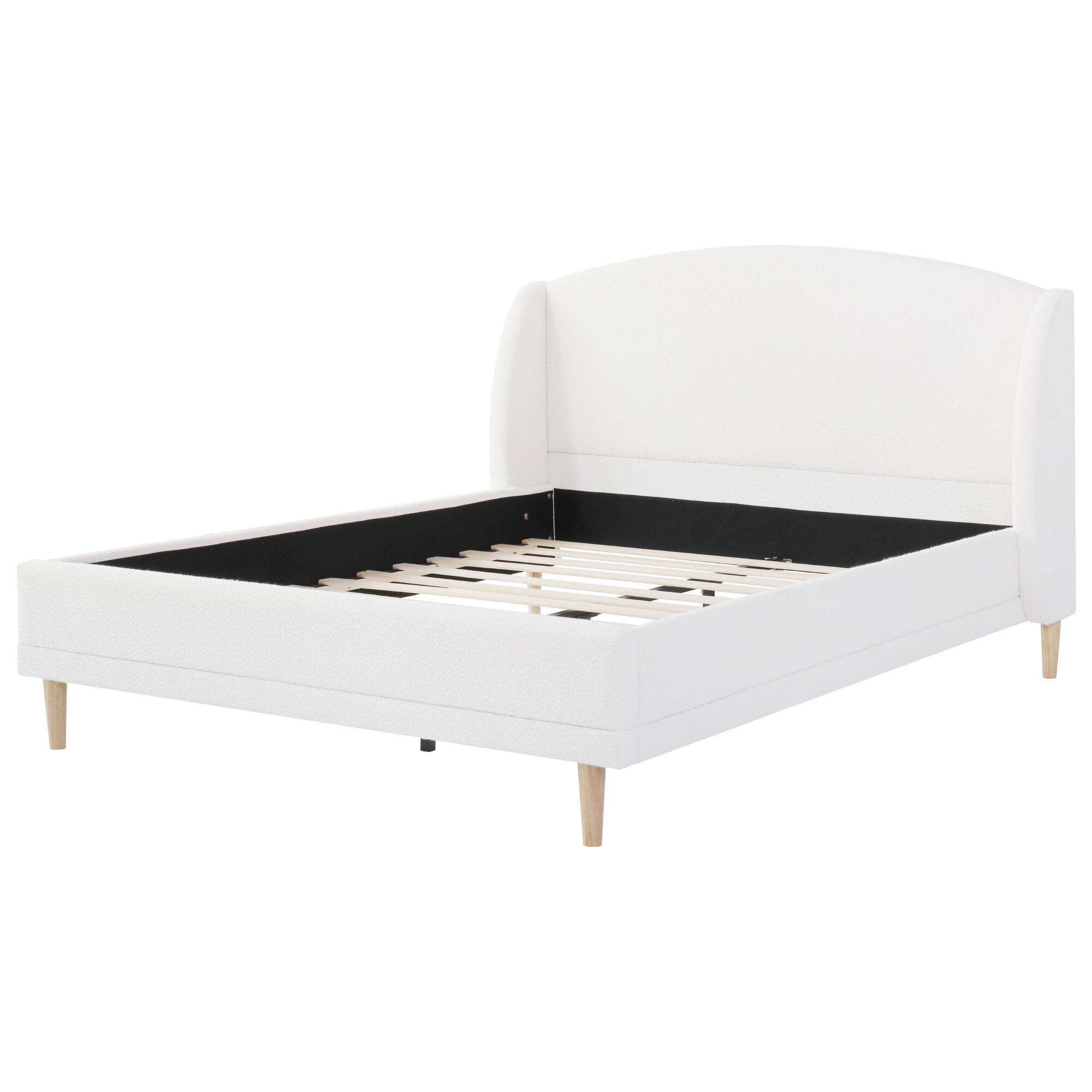 Christopher Knight Home - Isabella Wingback Upholstered Platform Bed with Boucle Fabric and Rounded Corners
