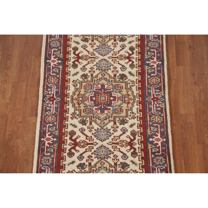 Geometric Heriz Serapi Oriental Runner Rug Handmade Wool Carpet - 2'6" x 7'5"