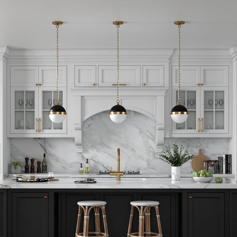 Aurora 9" Wide Pendant with Glass Shade - 9.13" Wide