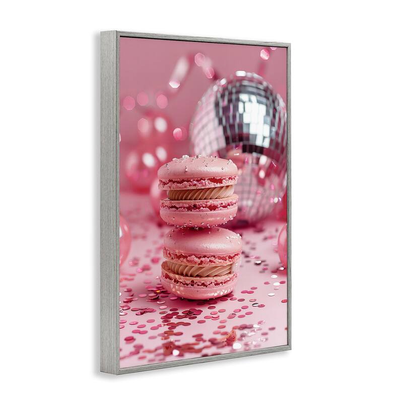 Stupell Pink Macaron Disco Framed Giclee Art Design By LSR Design Studio