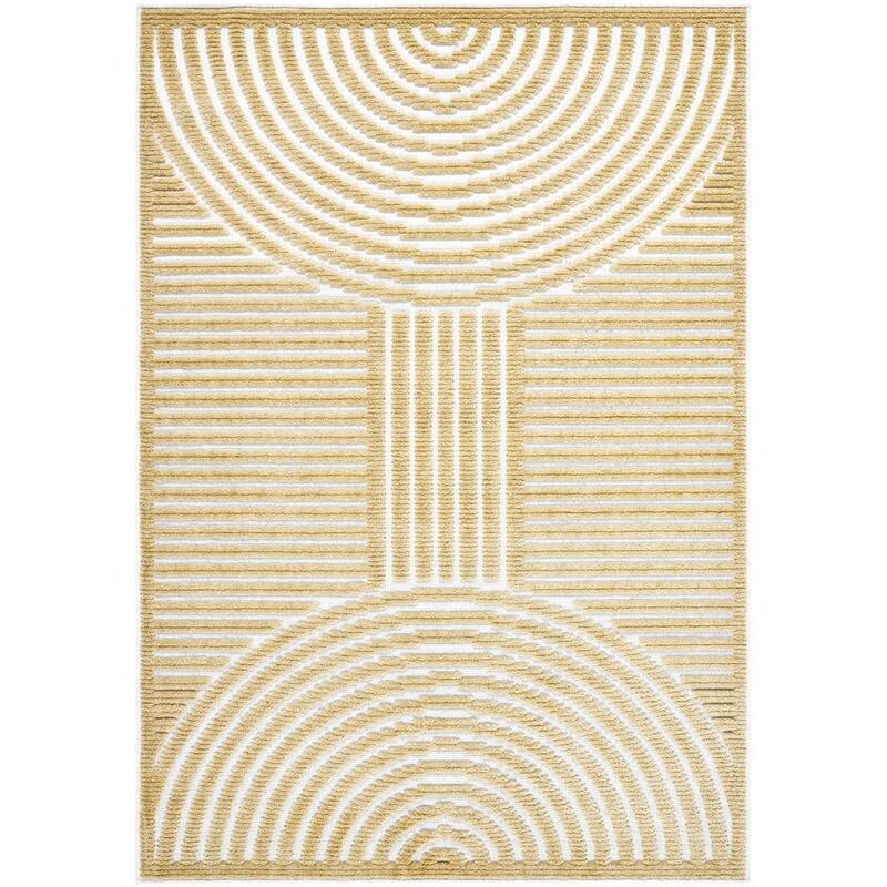 Livabliss Remi Mod Stripe Machine Washable Area Rug