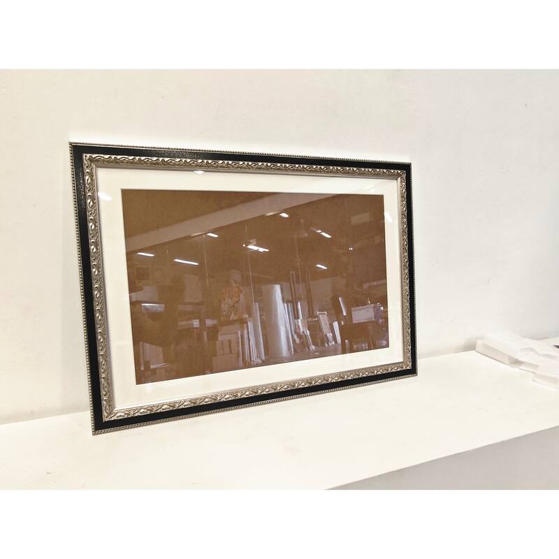 Solid Wood Picture Frame - Replaceable Canvas Art Frame with Organic Glass, Elegant Framed Wall Decor for Living Room