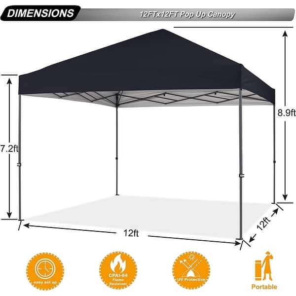 dimension image slide 16 of 26, ABCCANOPY Durable Easy Pop up Canopy Tent Outdoor canopy tent