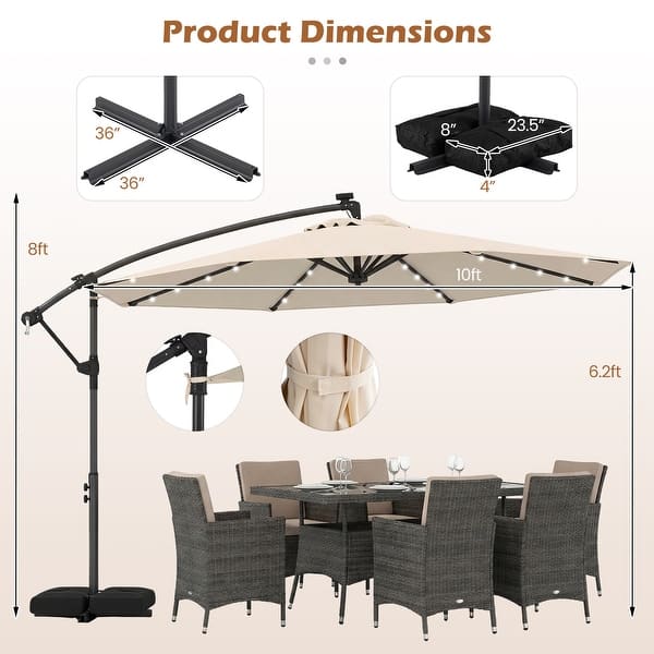 costway 10ft square patio offset cantilever umbrella 10 FT Sale, Price & Reviews providing customizable shade coverage throughout the day Costway 10FT Patio Offset Umbrella
