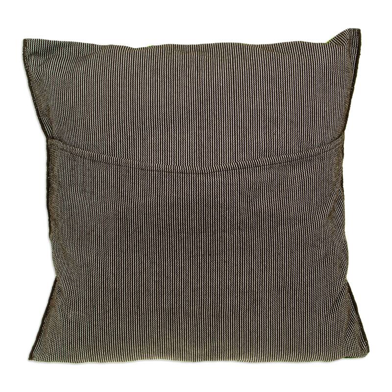 Novica Handmade Jungle Friends Embroidered Cotton Cushion Cover