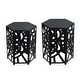 preview thumbnail 2 of 7, Adeco Set of 2 Hexagon Metal Nesting Side End Tables Set