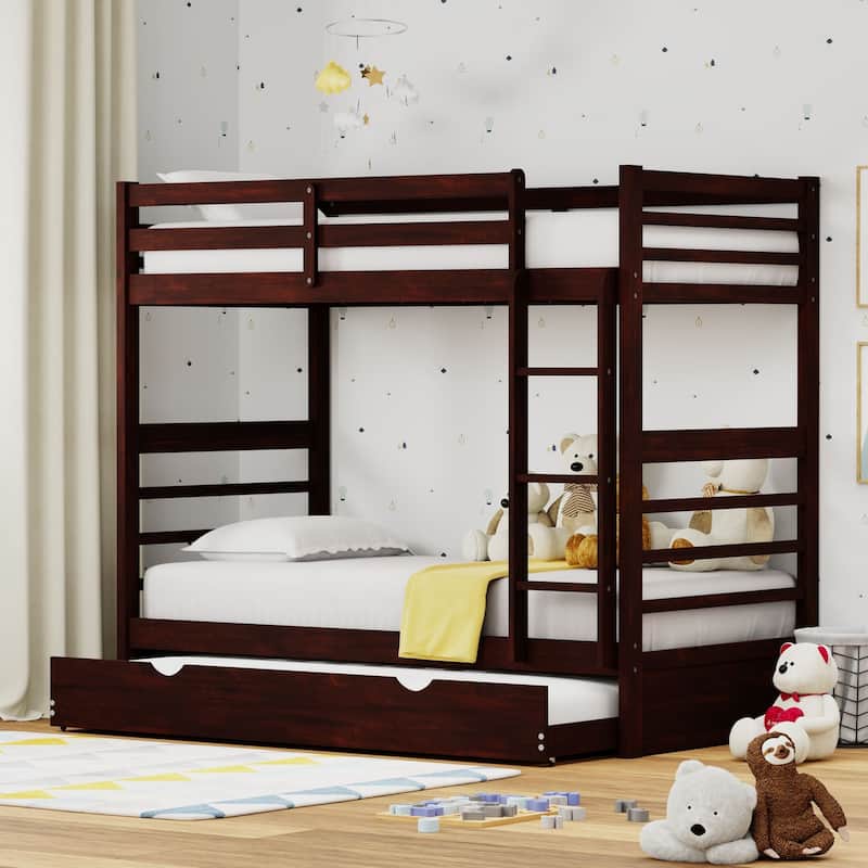 Plana Wood Bunk Bed and Trundle - Espresso - Twin